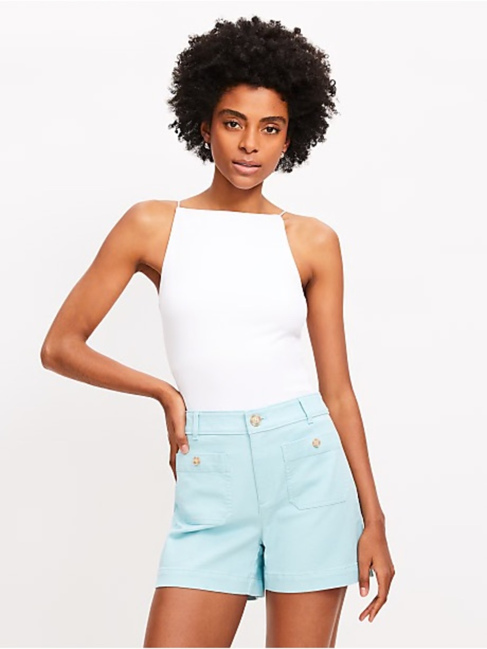 Loft The Palmer Shorts in Aqua Blue size 4